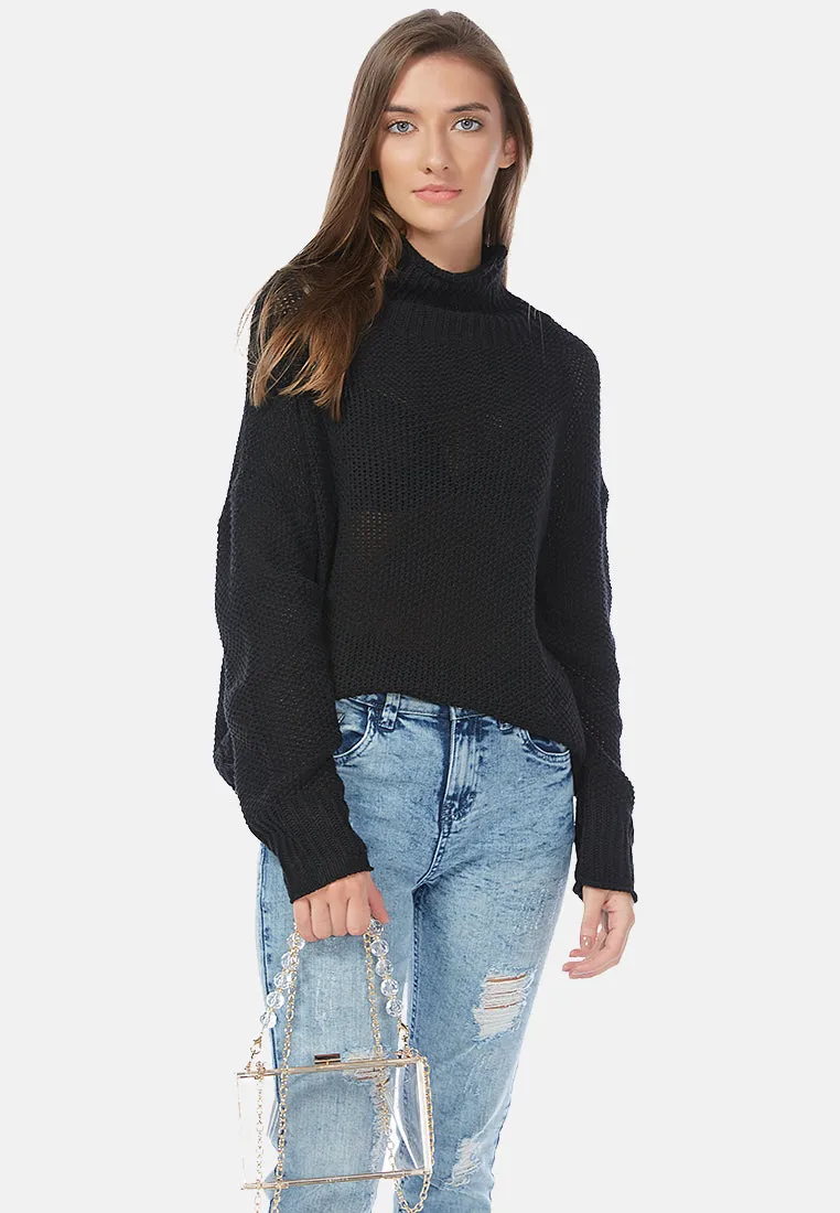 turtle neck knitted pullover