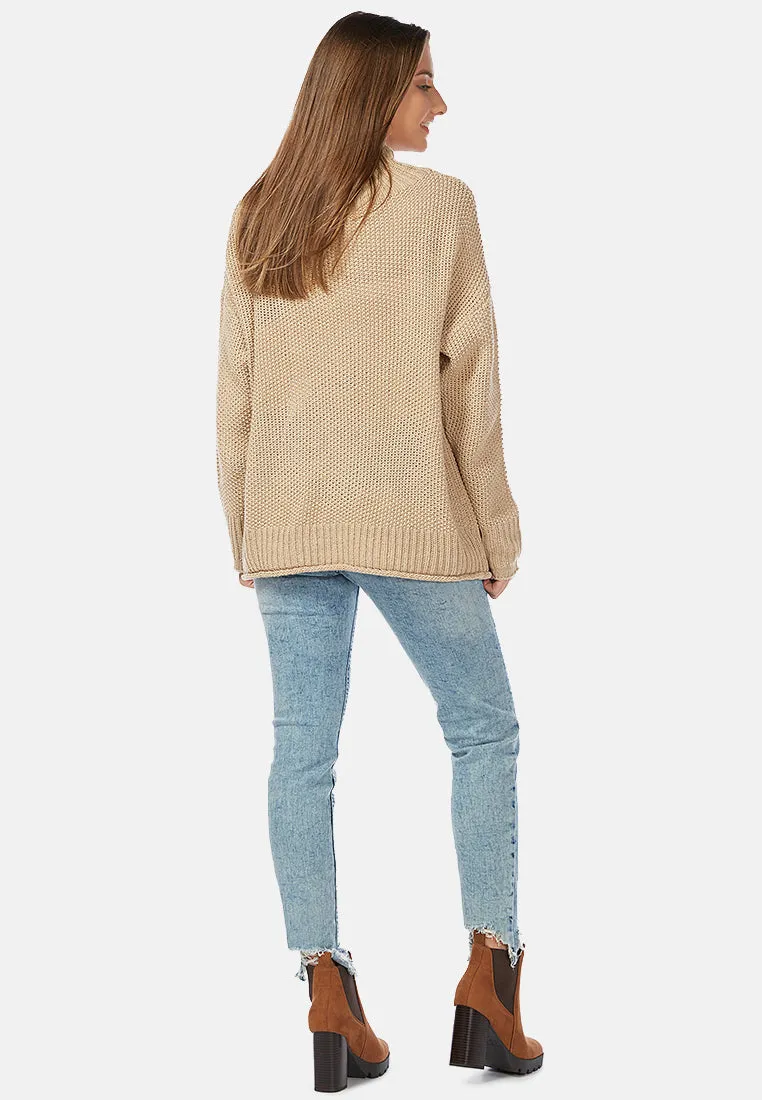 turtle neck knitted pullover