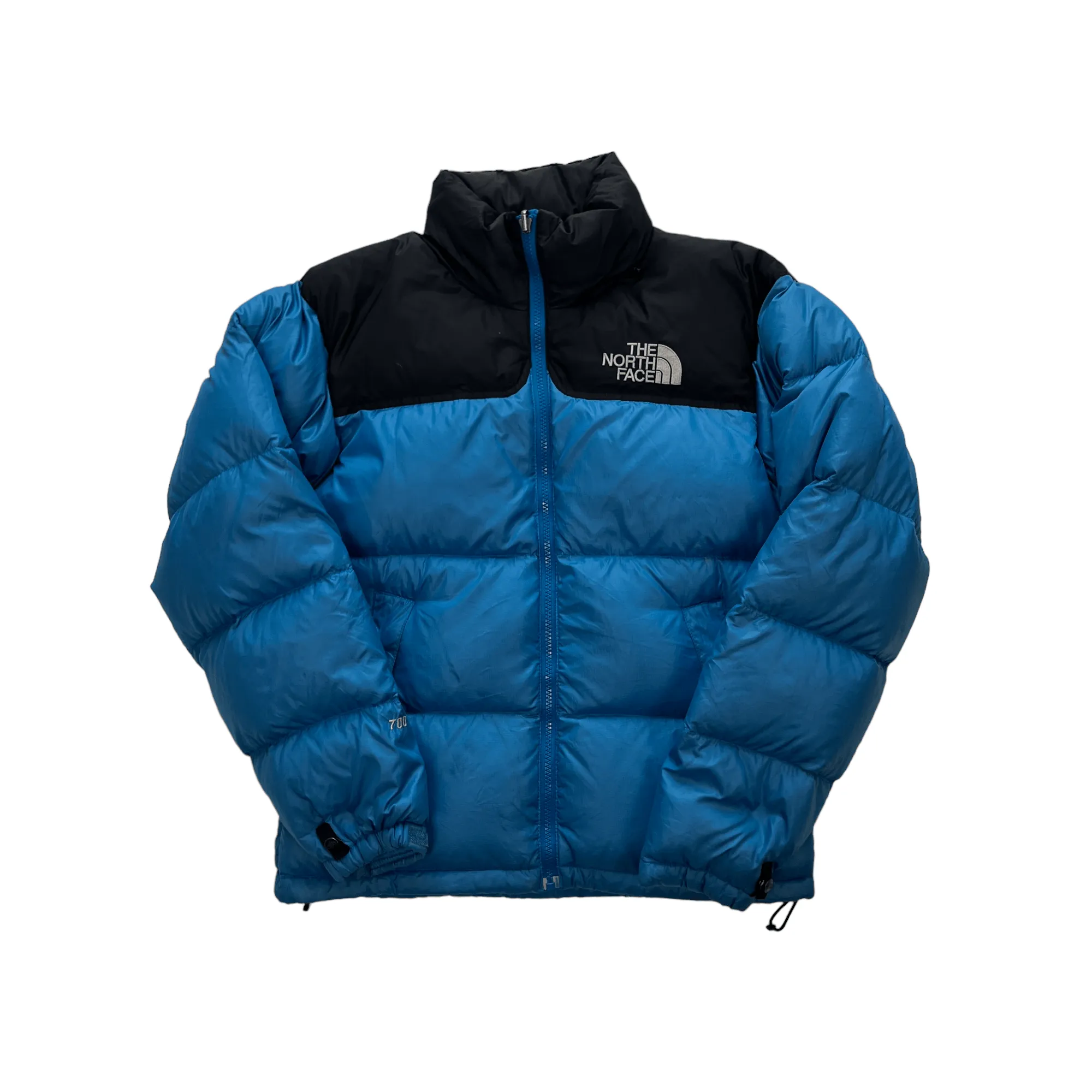 Vintage Blue   Black The North Face (TNF) Puffer Coat - Small