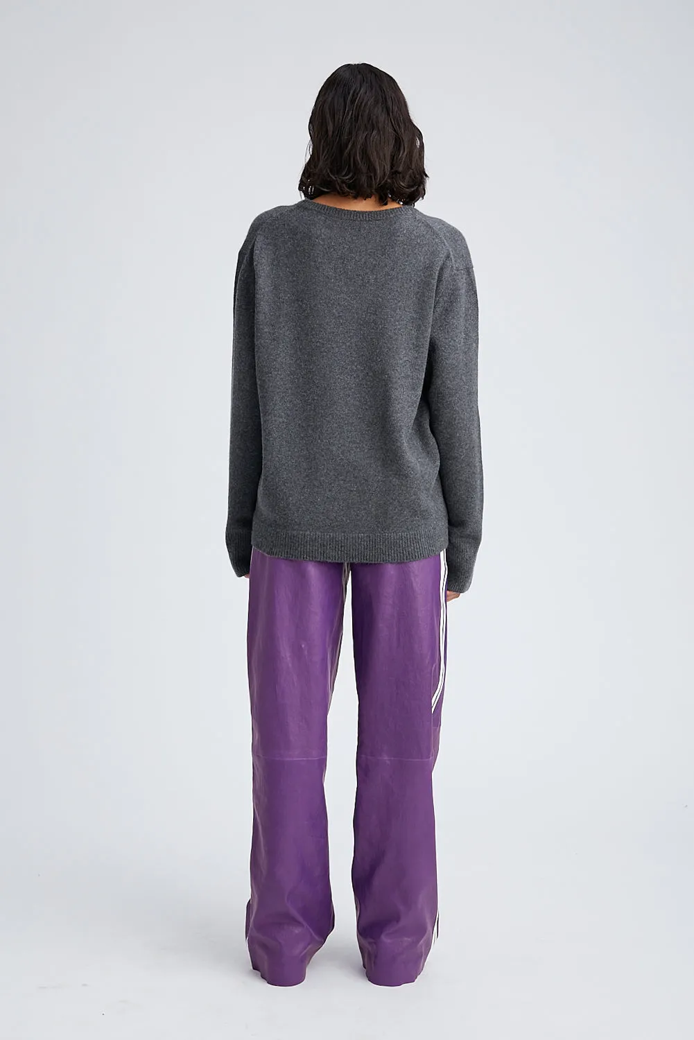 Violet Leather Athletic Drawstring Pants