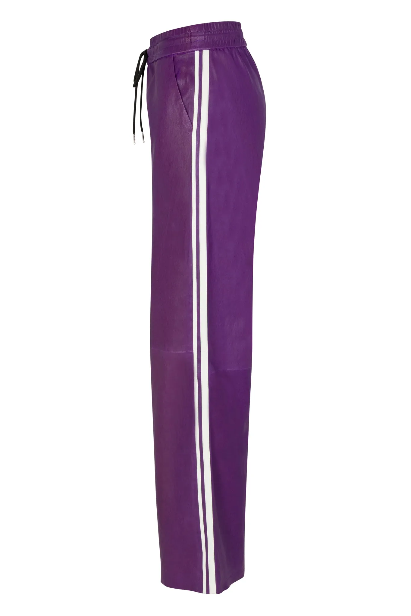 Violet Leather Athletic Drawstring Pants