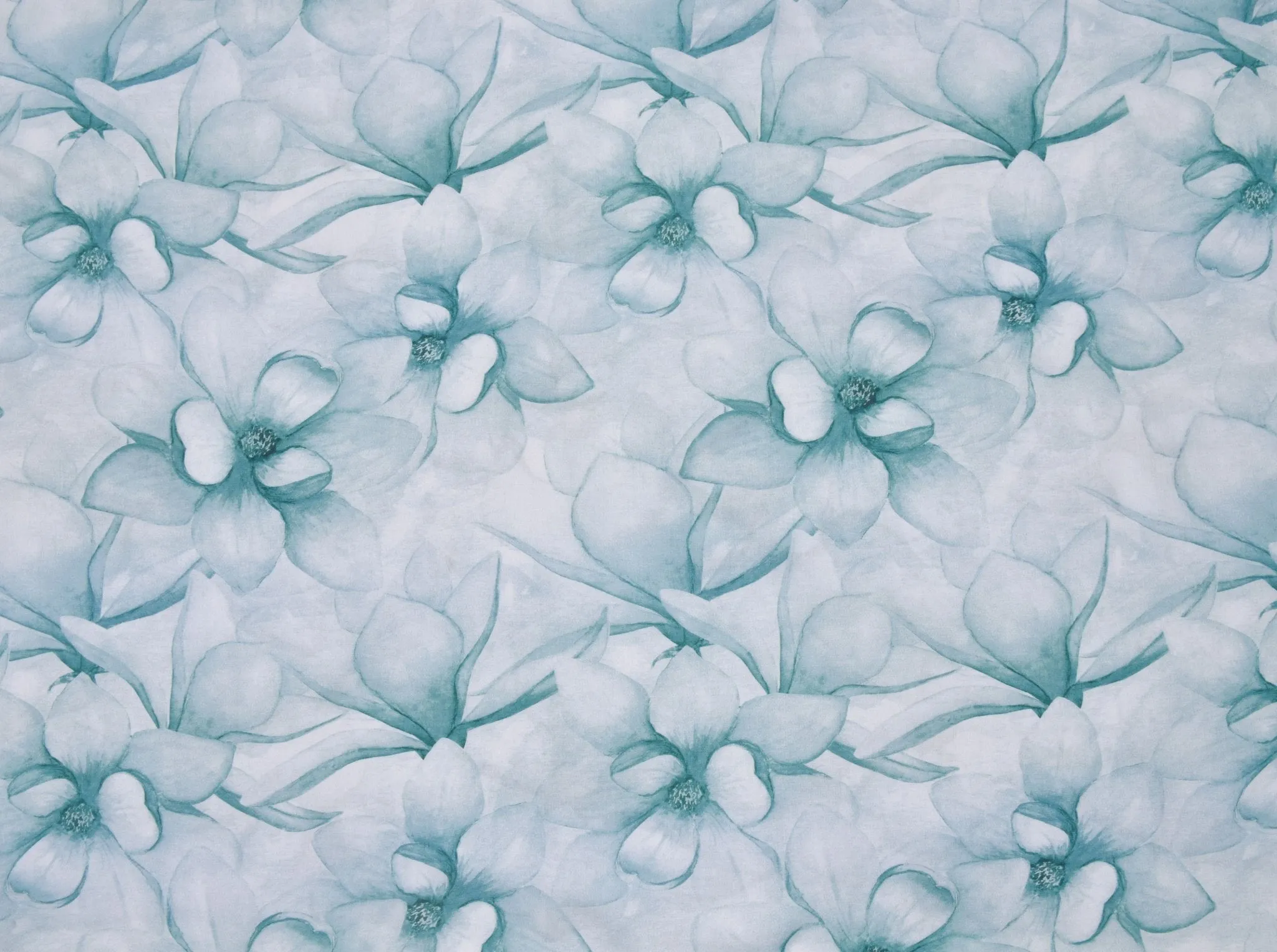 Viscose Poplin Aquarelle  Flowers Print Fabric - 6006