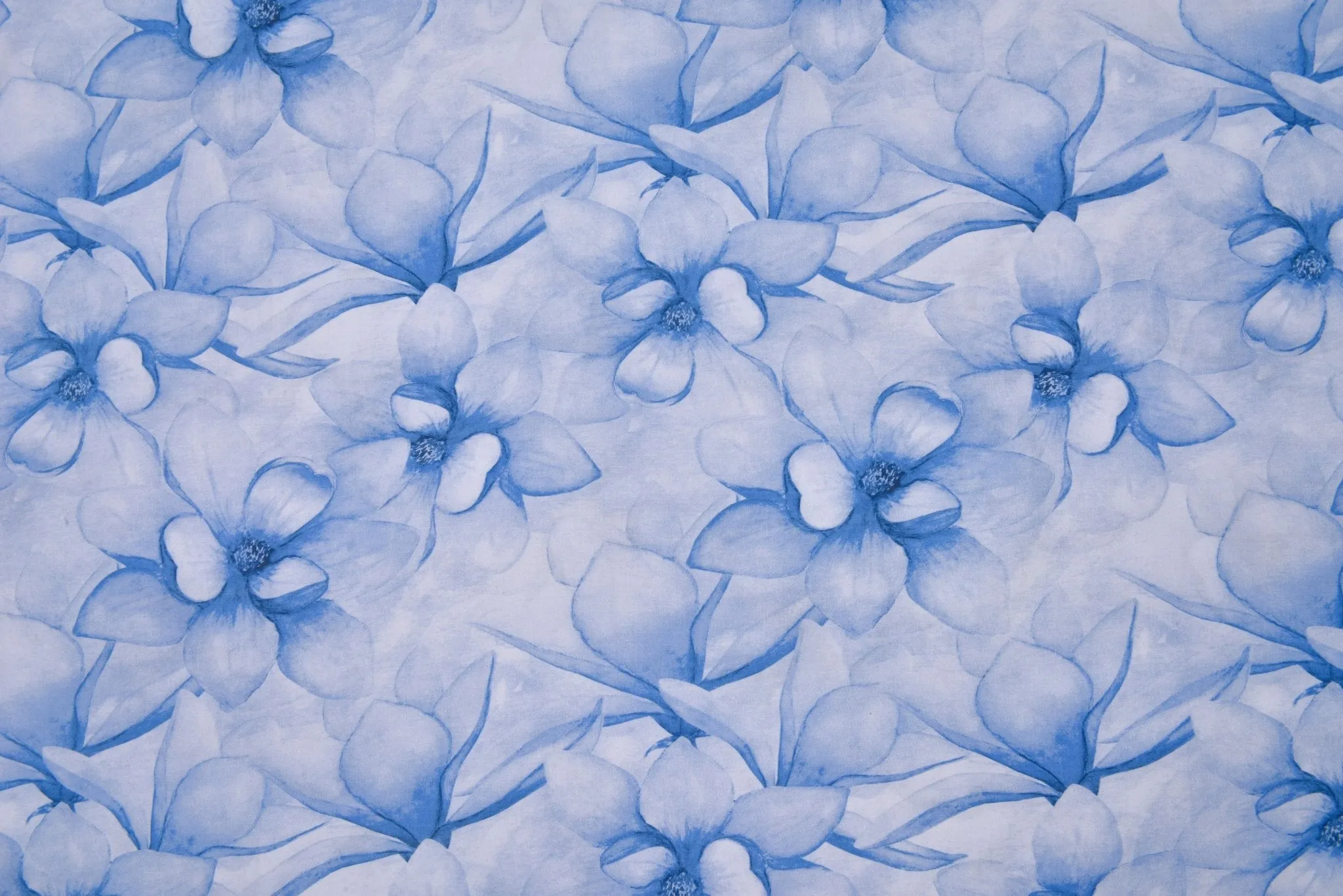 Viscose Poplin Aquarelle  Flowers Print Fabric - 6006