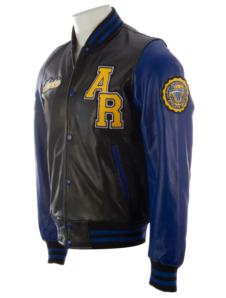 VZH7 Men's Varsity Jacket - Black/Blue