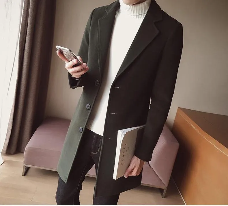 West Louis™ England Wool Long Overcoat