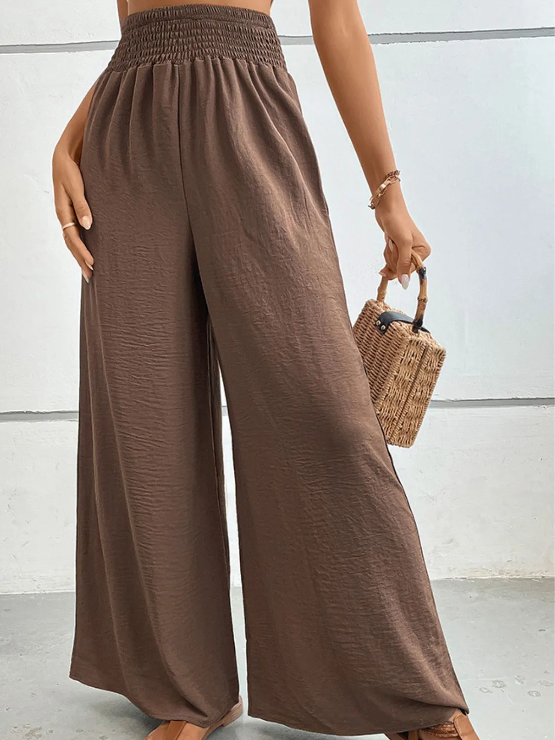 Wide Waistband Relax Fit Long Pants