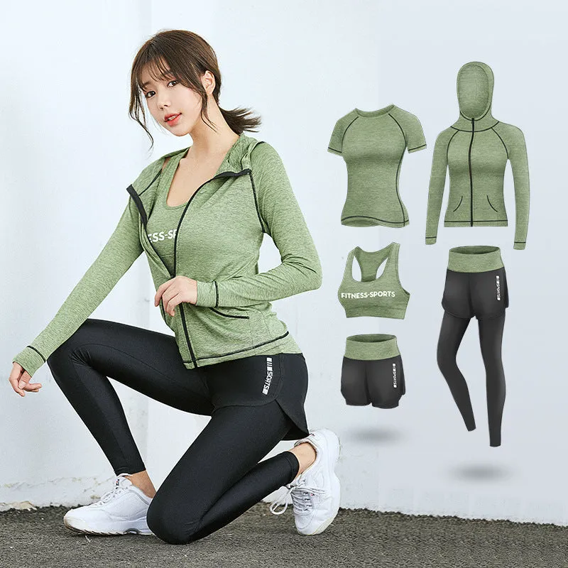 Women's Five-Piece Active-Wear - Work-out Set